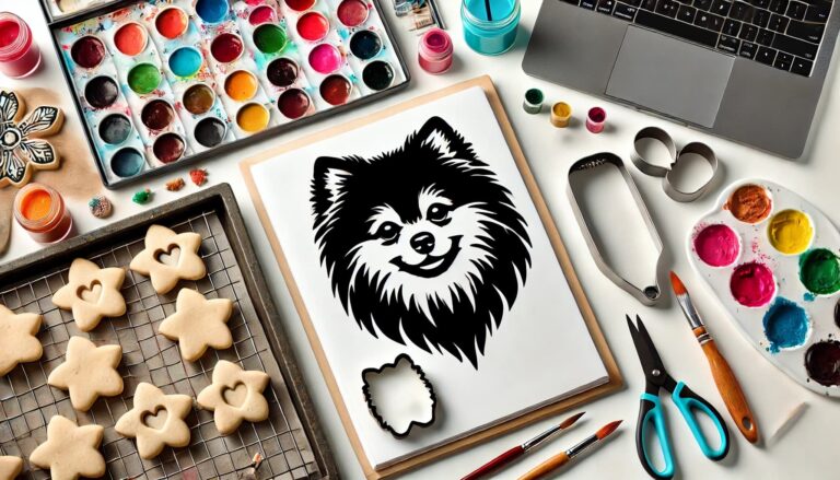 Pomeranian Face Silhouette: From Black Pomeranian Vector Art to Cookie Cutters