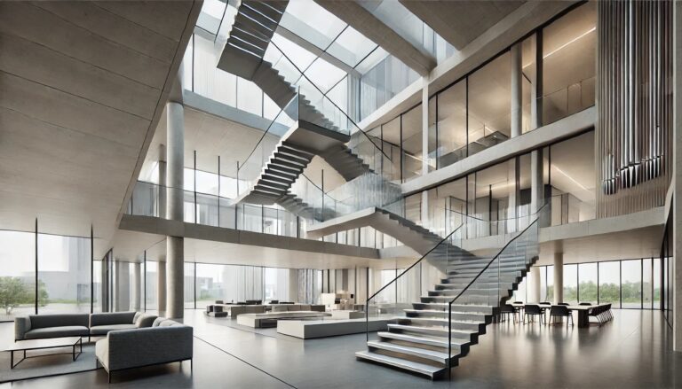 Understanding Architectural Stair Placements in Open Building Designs