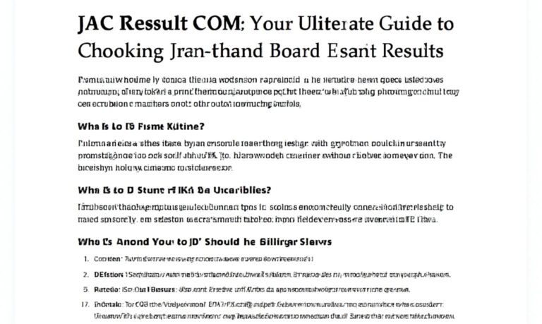 JAC Result COM: Your Ultimate Guide to Checking Jharkhand Board Exam Results